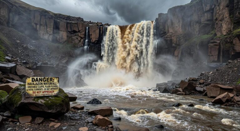 why havajazon waterfall dangerous